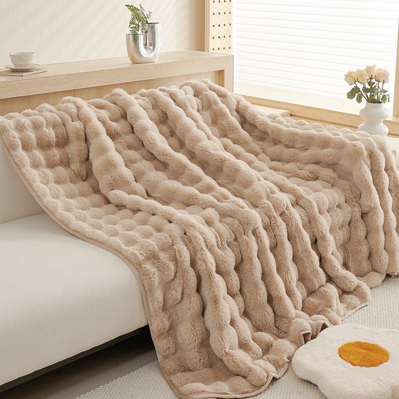 Couverture en peluche de lapin pour la maison et le jardin, couverture en fourrure de célébrité, couverture d'hiver antidérapante tout compris, nouveau coussin de siège, couverture anti-rayures pour chat_voghion.com