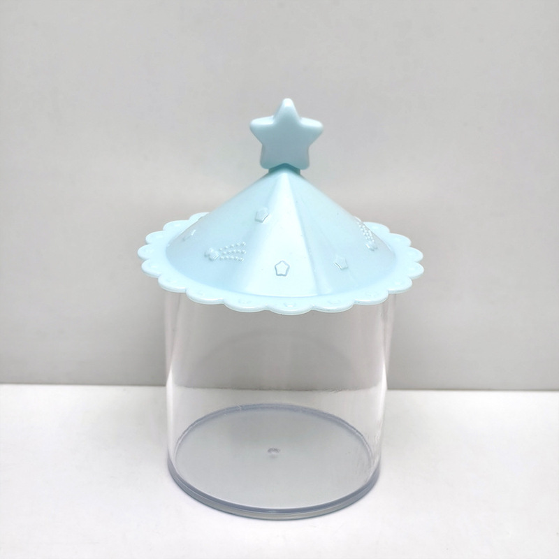 旋转木马造型饰品发绳收纳盒儿童diy收纳盒透明棉签盒糖果零食盒|undefined