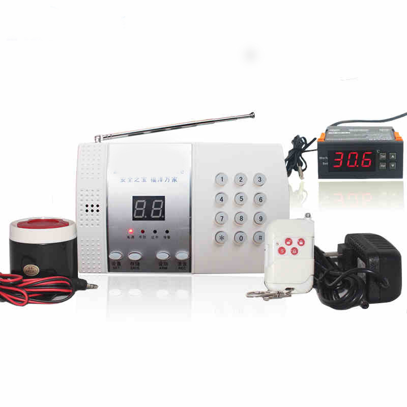 Wireless fixed telephone line room temperature alarm flood alarm power outage power outage telephone notification