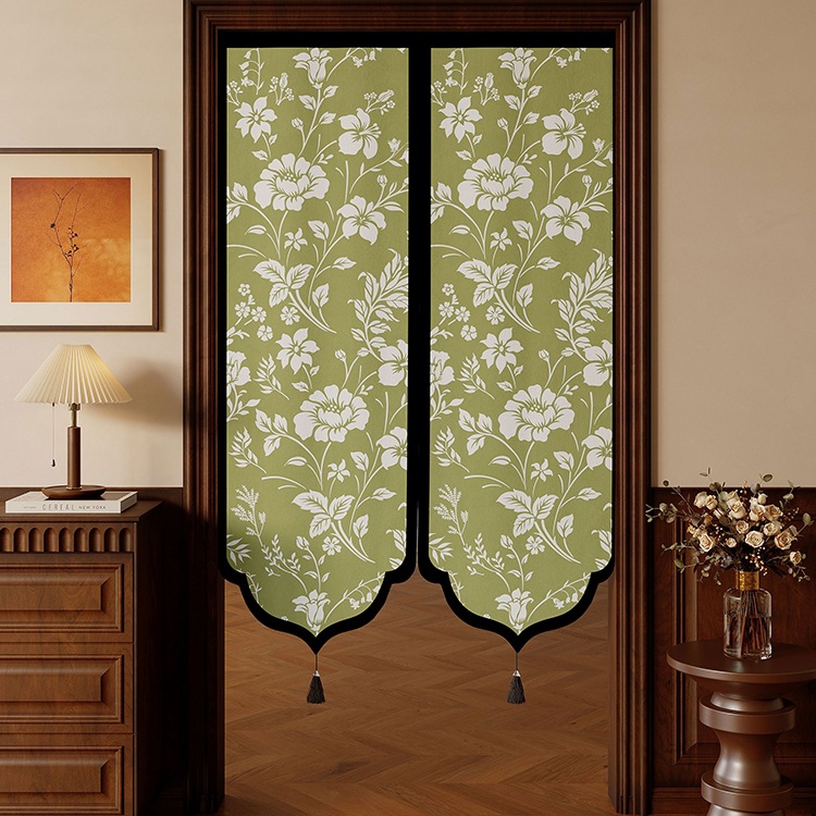 Door Curtain Partition Curtain 2025 New Kitchen Curtain Bathroom Wardrobe Cloth Hanging Curtain Antique Style Half Curtain