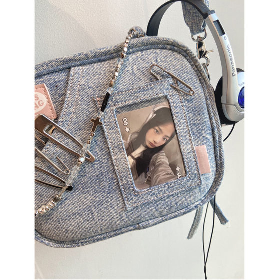 ins Korean-style Casual Mini Denim Bag Women's Japanese-style Artistic Shopping All-match Portable Small Bag Trendy Canvas Pain Bag