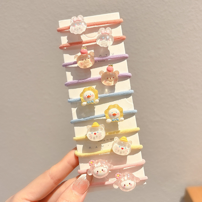 Caricatura encantadora anillo de pelo pulgar no daña el cabello de los niños correa de correa pequeña cuerda de cabello para niñas cuerda de cabello