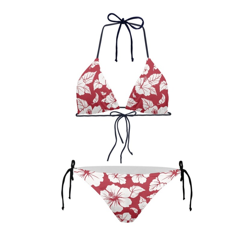 Tk Hot-Selling Bikini Set with Red Floral Design, Shein Can Provide Dropshipping Service, Tie-Up Design, More Sizes Than a Triangle Cup Tk Hot-Selling Bikini Set with Red Floral Design, Shein Can Provide Dropshipping Service, Tie-Up Design, More Sizes Than a Triangle Cup