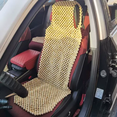 Cool pad – for Car - camphor-wood-hooded-single-seat-three-color-wooden-beads