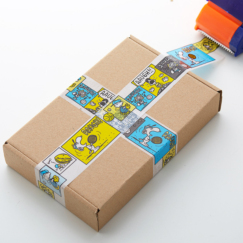 Pegatinas decorativas de dibujos animados para sellar cajas, cinta adhesiva de dibujos animados de Snoopy, popular en Instagram, entrega urgente, cinta adhesiva de dibujos animados no seca de 4,5x100m.