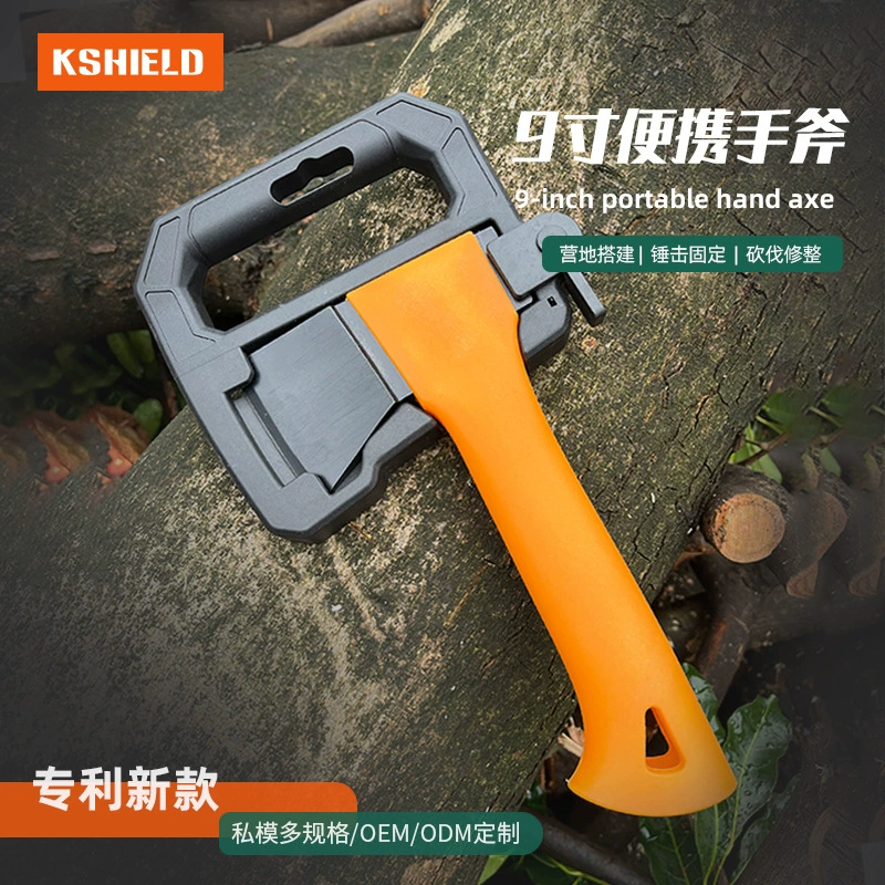 Многофункциональный и портативный топор для кемпинга с нейлоновой рукояткой 9inch для рубки дров и обрезки веток