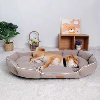 狗窝猫窝冬季保暖椭圆宠物窝深度睡眠适合小中大型宠物白色pp填充