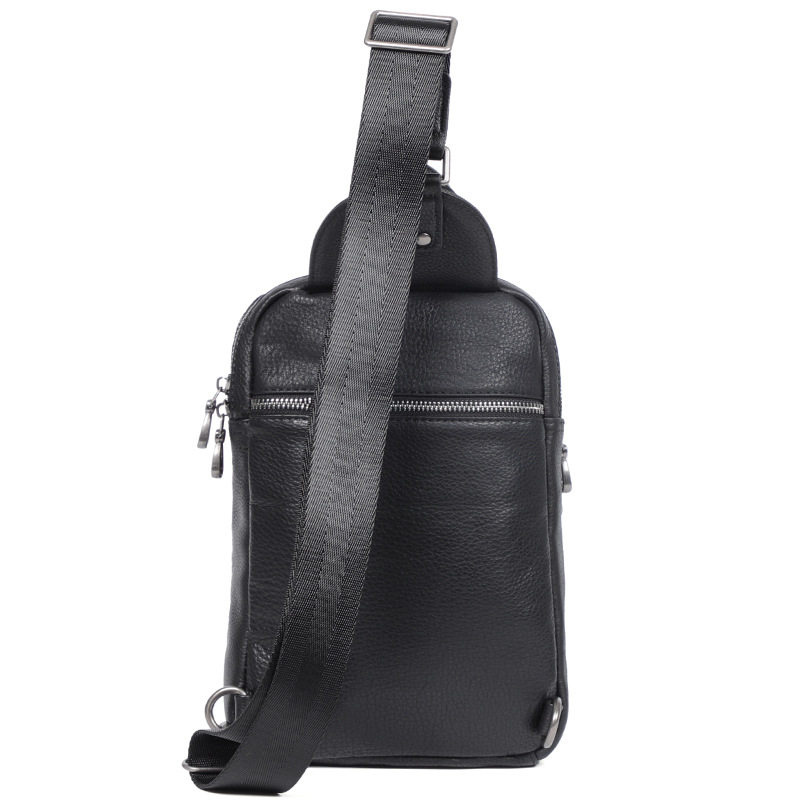 Túi đeo chéo nam da bò thật kiểu đeo ngực tiện lợi 18×8×31 cm — Màu đen chi tiết 8