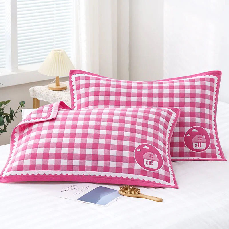 Gauze cotton pillow cover thickened and enlarged for adult household stain-resistant pillow cover for students comfortable and breathable pillow cover wholesale