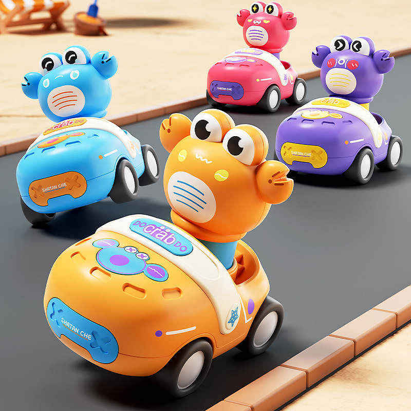 Children's Push-Type Car Cartoon Animal Cute Shape Children's Toy Car Inertia Pull-Back Car Gift Wholesale