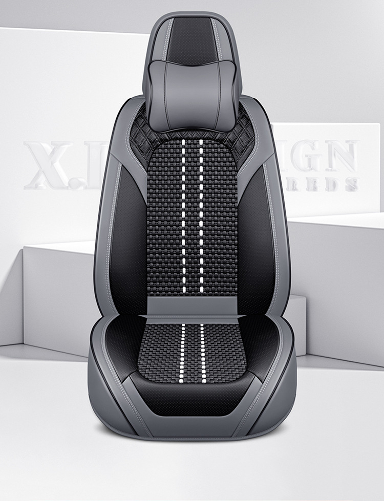2025 Manufacturer Wholesale New Nappa Leather Diamond Seat Cover Ice Silk Four-Season Universal Car Five-Seater Cushion Seat Cover
