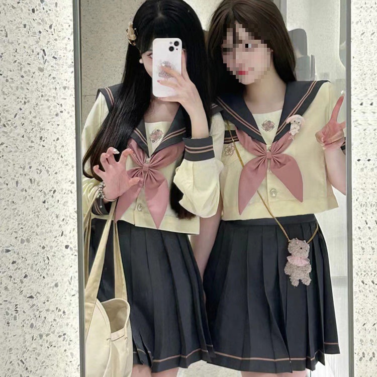 Original Sailor Uniform Japanese Sweet College Style Summer and Autumn Basic Middle Uniform