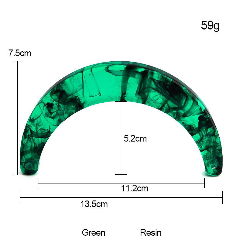 녹색 혼합 꽃 반원형 수지 손잡이