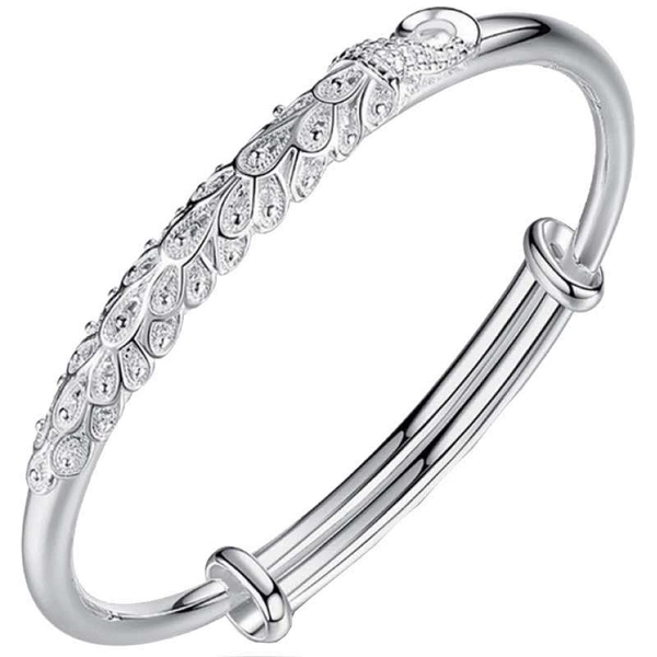 Silver bracelet, thin weaving