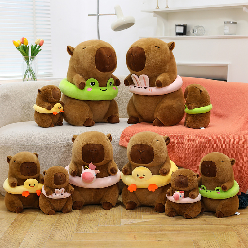 New Swimming Ring Capybara Plush Toy Capybara Water Pig Doll Girl's Pillow Doll Capybara