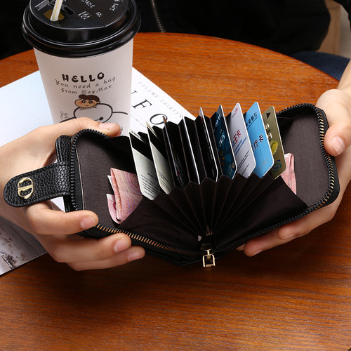 Driver's License Leather Case Women's Card Holder Multiple Card Slots Large Capacity Men's Document Driver's License Two-in-One Multi-Function Coin Purse