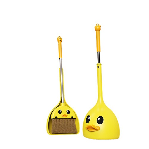 Little yellow duck children's broom and dustpan set household baby broom kindergarten students and children sweeping toys wholesale