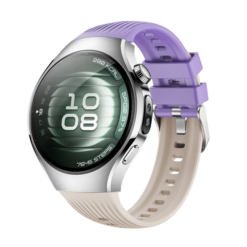 Huawei watch5 公式ストライプシリコンストラップ Huawei watch5pro シリコン時計ストラップ 46mm に適しています。|undefined