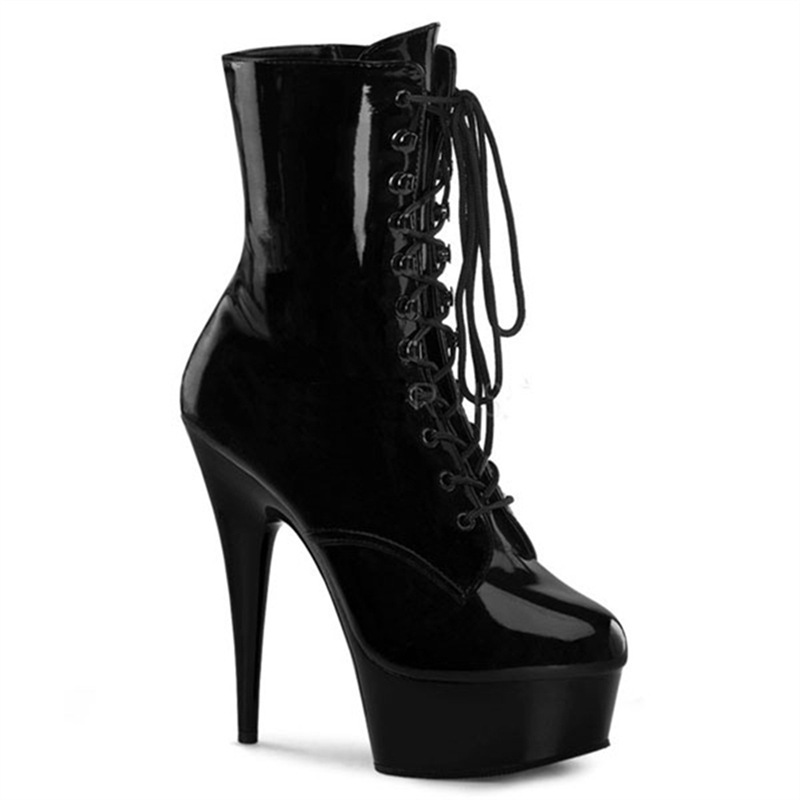 15cm super tacones tacones delgados tablero impermeable botas cortas transparentes negras odiar el cielo alto zapatos de mujer de gran tamaño de noche botas de baile de tubo