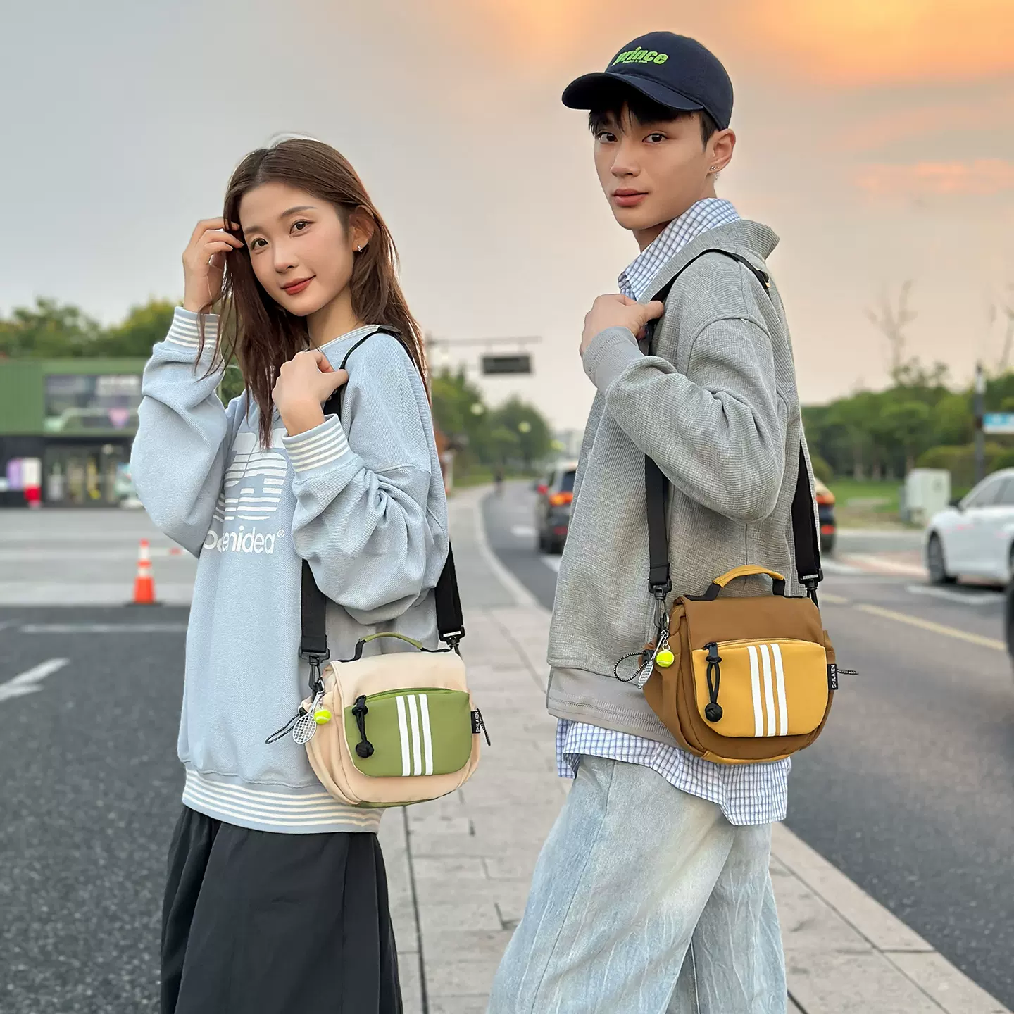 跨境运动百搭单肩包防水旅行简约通勤女尼龙布多层斜挎小包户外潮