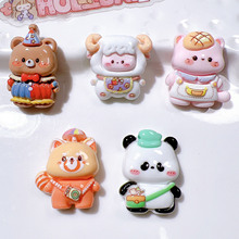 树脂贴片手工材料奶油胶手机壳diy儿童发夹发饰配饰鞋扣背包熊猫