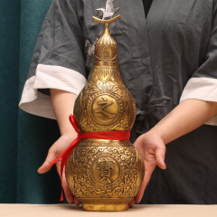Manufacturer wholesale copper gourd ornaments open cover copper gourd hollow copper gourd treasure copper gourd ornaments