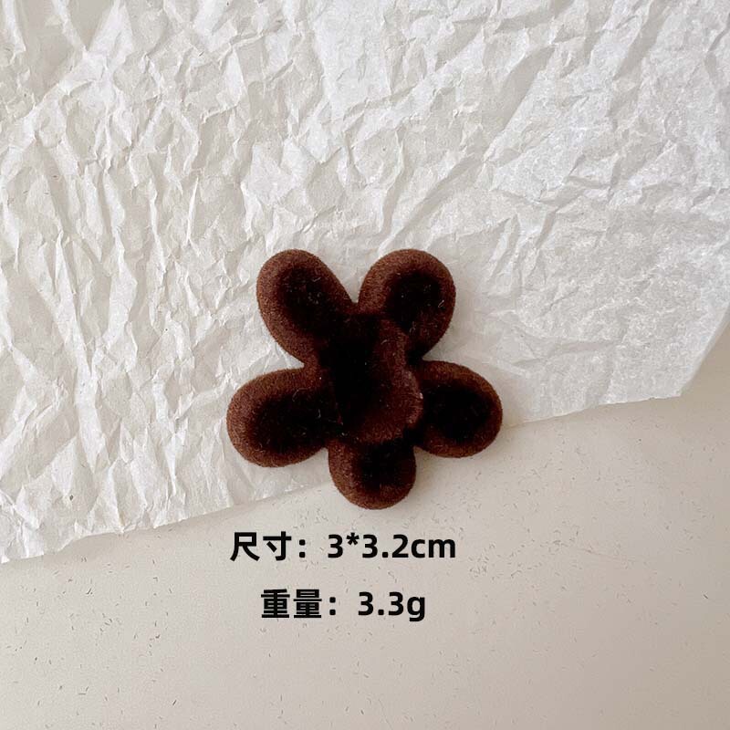 可爱百搭卡通毛绒植绒小熊diy亚克力配件耳饰发夹手机壳材料批发|undefined