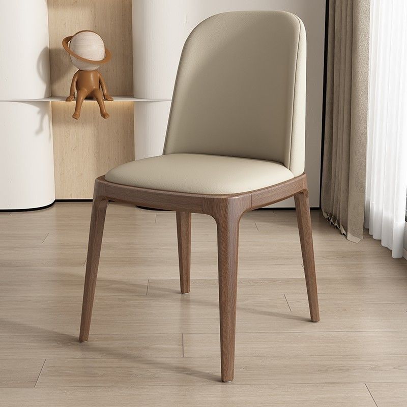 Solid Wood Dining Chair for Home Use, Modern Minimalist Dining Chair, Hotel Chair, Natural Wood Soft Cushion Chair, Homestay Commercial Use Chair with Backrest