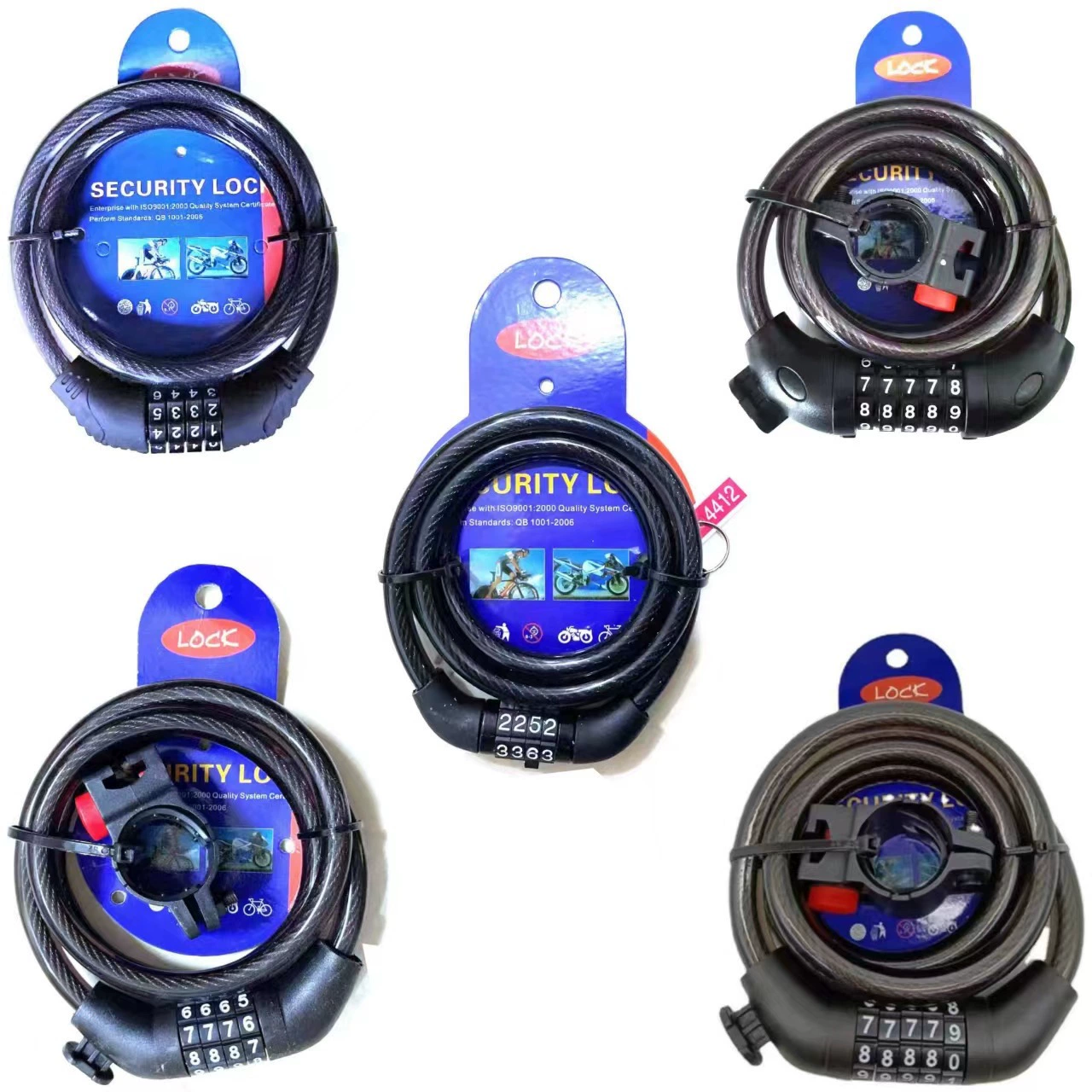 Велосипедный замок Велосипедный противоугонный замок код горный велосипед портативный автомобильный замок Электрический замок цепи замок трос замок