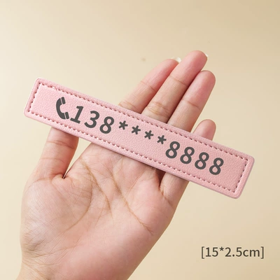 Nömrəli dayanma kartı — Leather Multi-Color Temporary Parking Phone - pink-large-size-please-note-the-number