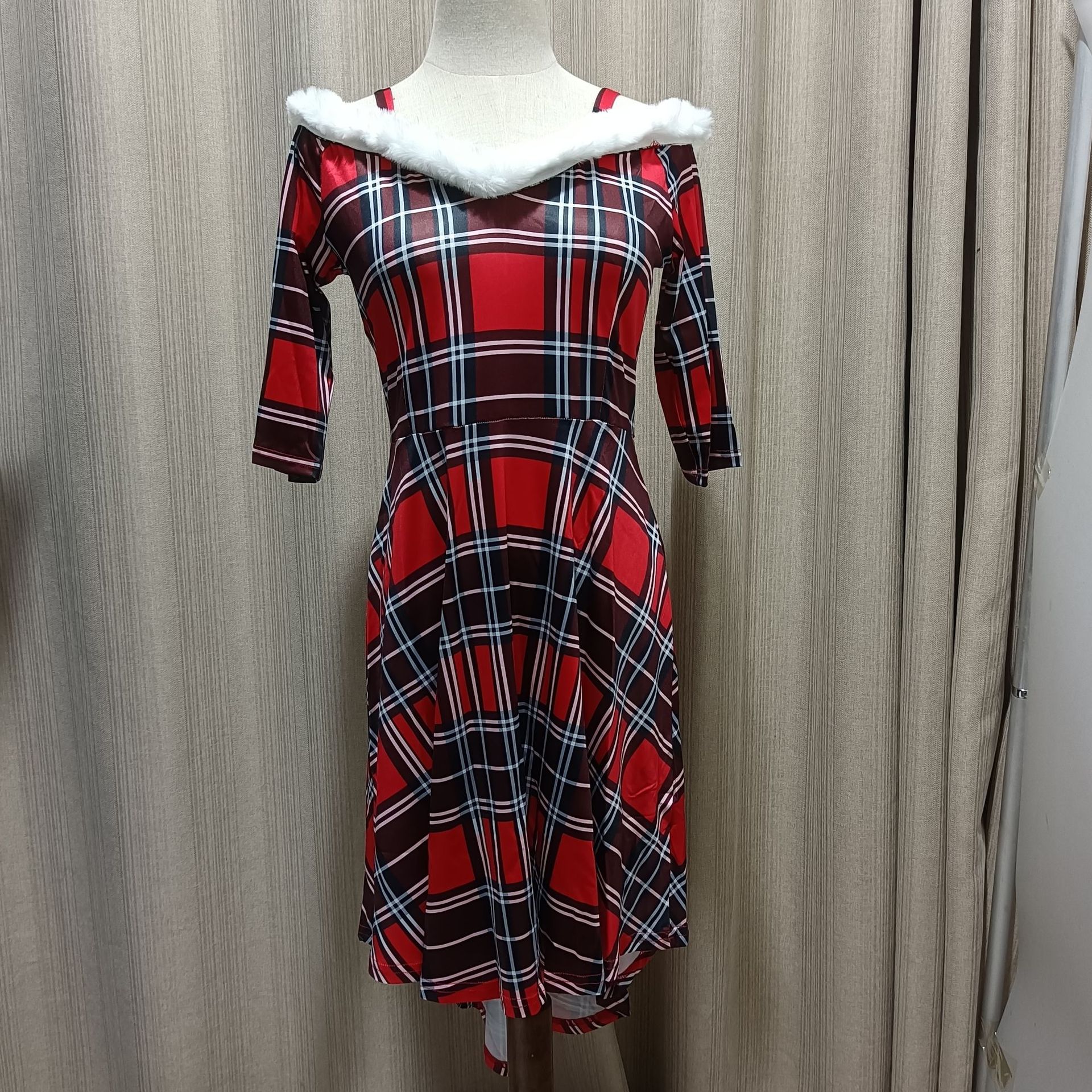 Winter, Autumn Season Women'S Gender Wholesale Women'S Fashion Patchwork Solid Color Party V Neck Long Sleeve Ball Gown