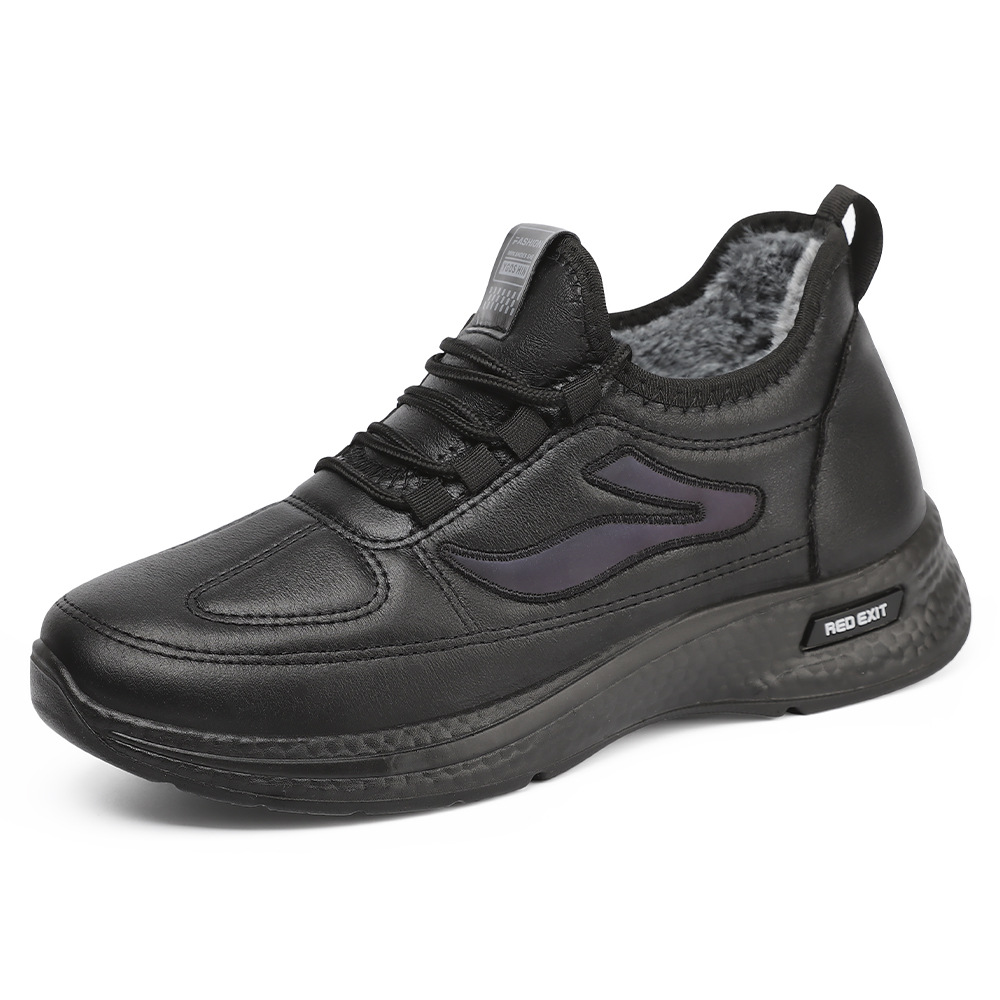 Zapatos de algodón, nuevos zapatos de invierno para hombres al aire libre más botas de nieve gruesas de terciopelo, botas cálidas y a prueba de frío, botas de poliuretano transfronterizas