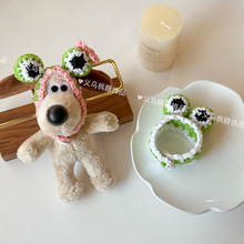 10-15cm掌门狗青蛙头套手工毛线钩织玩偶帽子DIY毛绒公仔装饰配件