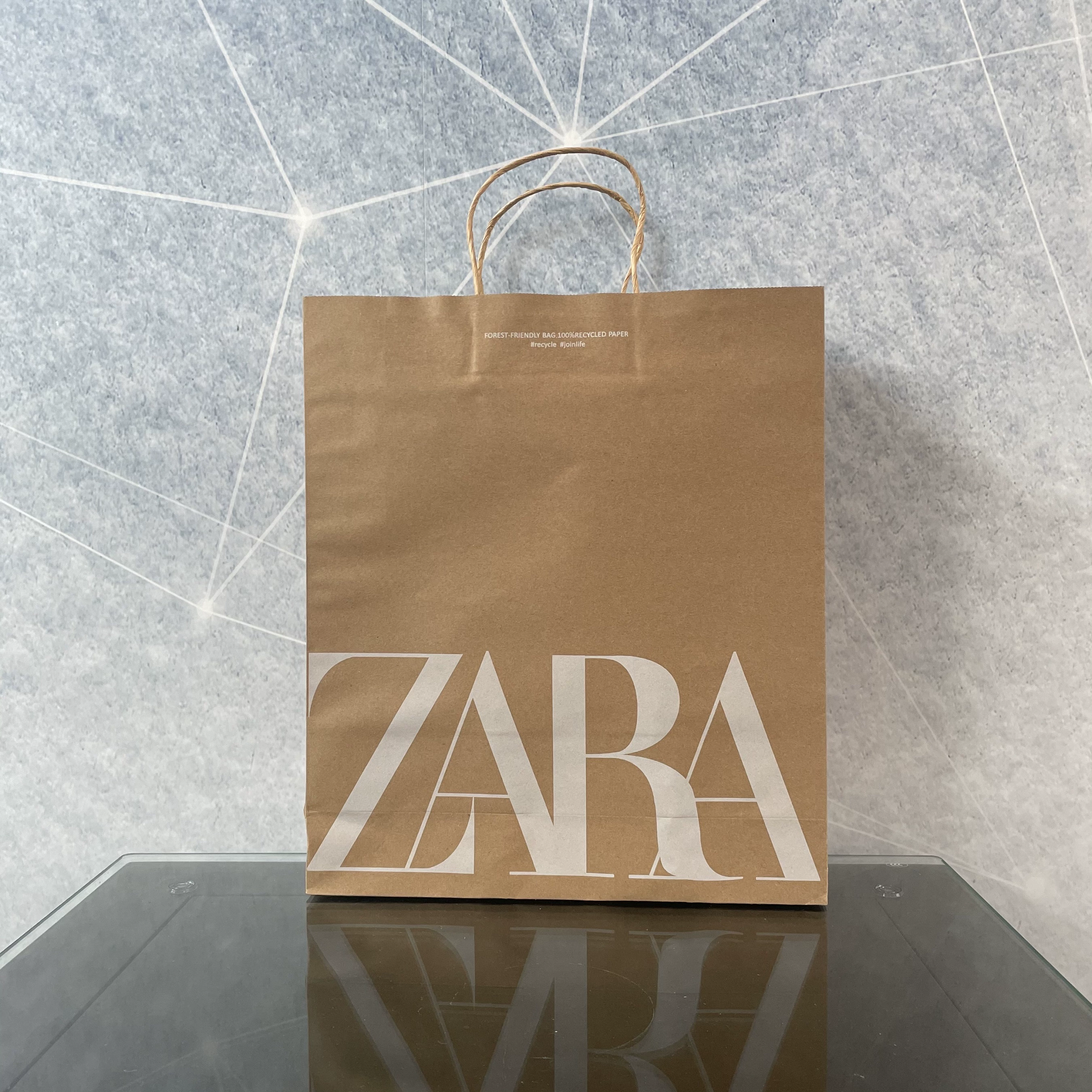 Папка-картона ZARA для покупок, подарочная сумка большая, средняя и маленькая, крафт-бумага по умолчанию