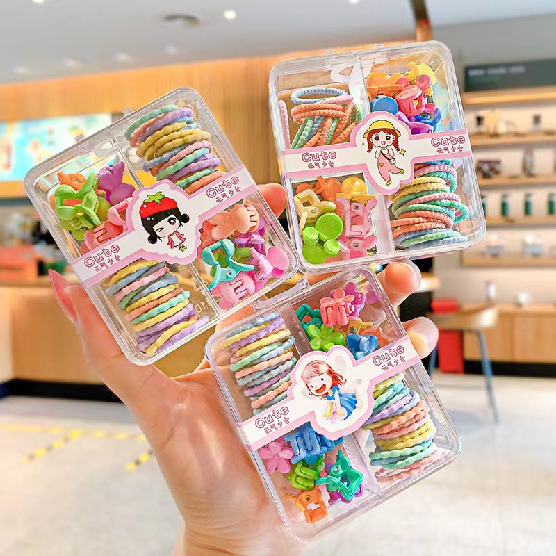 Banda de goma para niños de alta elasticidad no duele el cabello cuerda de pelo tocado banda de pelo lindo mini pequeña banda de goma de agarre en caja accesorios para el cabello