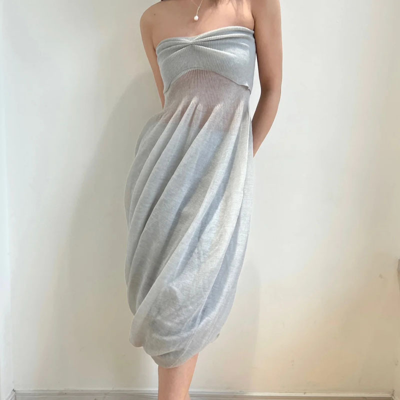 [Special Offer, No Returns or Exchanges] 50% off Knitted Seamless Tube Top Dress, Ethereal and Versatile, Pure and Alluring