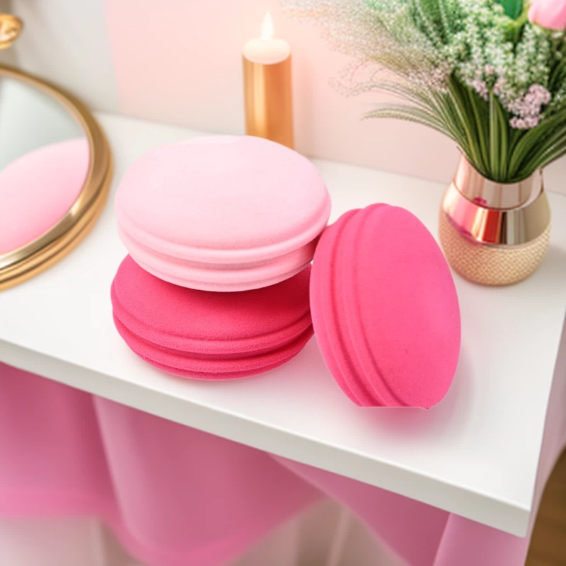 Macaron Beauty Egg Не латексная пуховка для влажной и сухой пудры Круглая трехмерная Гидрофильная не латексная пуховка для макияжа для яиц