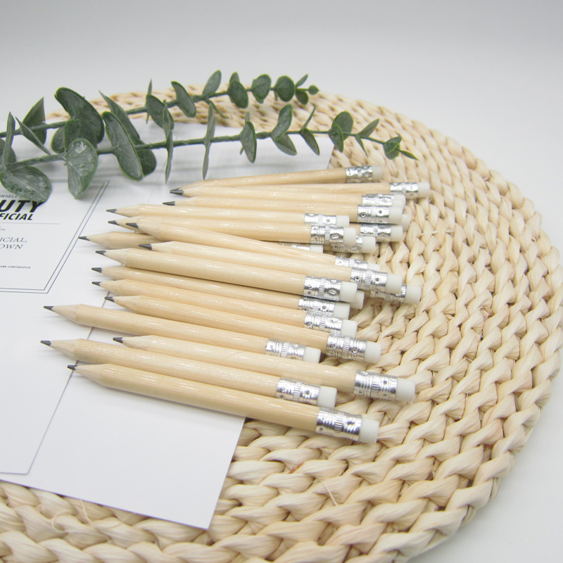 厂家供应批发绘画写字原木色圆形HB铅笔小学生书写工具高尔夫铅笔