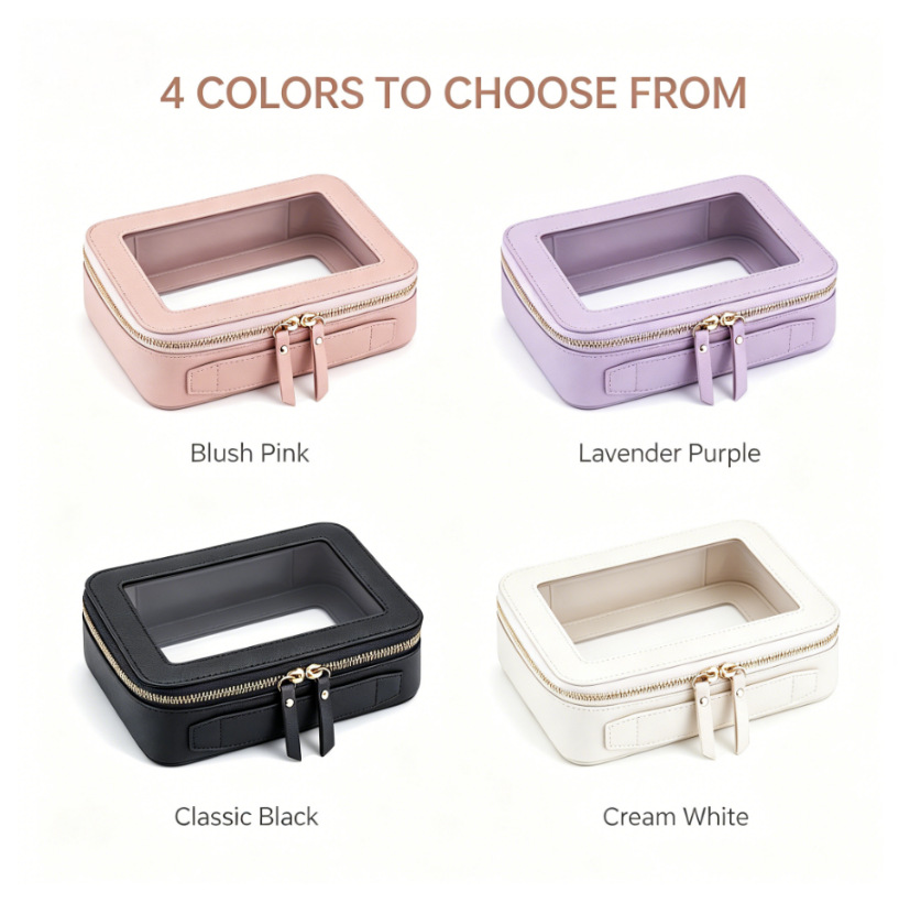 Cross-Border Hot-Selling Ready-Made Transparent Cosmetic Bag Cross-Border Portable Cosmetic Storage Box Waterproof Travel Toiletry Bag