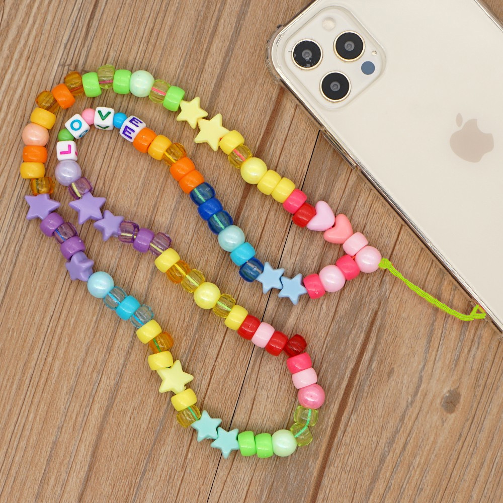 Wholesale Ethnic Acrylic Clashing Color Beads Letter Mobile Phone Lanyard Nihaojewelry display picture 15