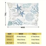 Современная морская тематическая крышка - одеяло - машинный фланелевой прибрежный принт с оболочками и кораллом