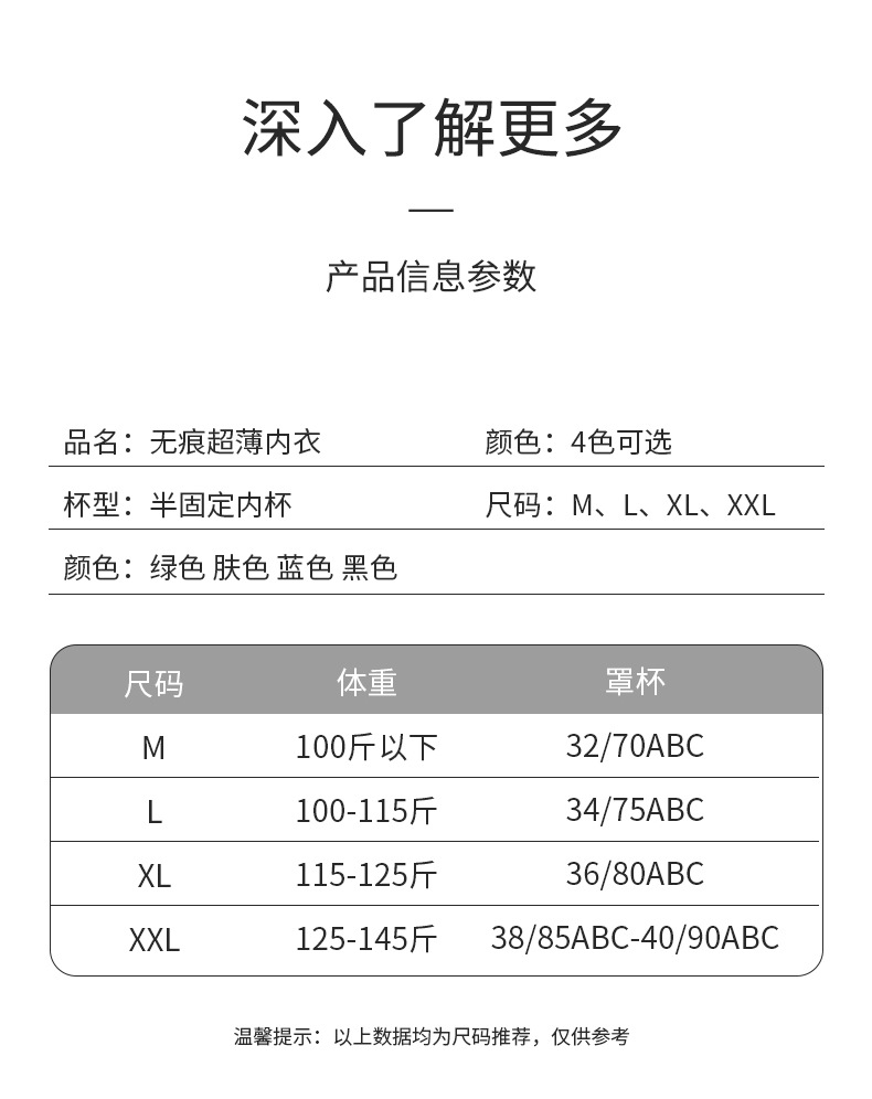 大胸显小超薄透气舒适内衣女无钢圈聚拢半固定文胸罩无痕U型美背详情14