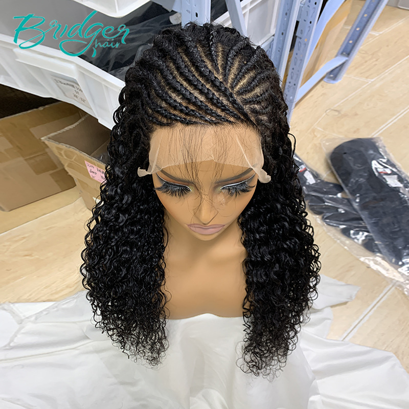 13*4full lace fronta patchwork headgear braid water human hair Wig_voghion.com