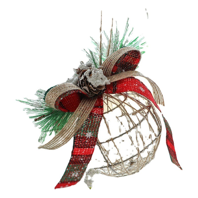 Transfronterizo Hong Kong Heng decoraciones de Navidad árbol de Navidad pequeño colgante accesorios bola de hierro decoración de Navidad bola hueca adornos
