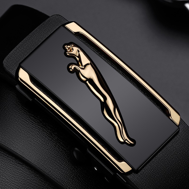 Transfronterizo Amazon Cinturón Hombres mejorado hebilla automática de dos capas Cinturón de piel de vaca de moda todo partido clásico pantalones cinturón hombres