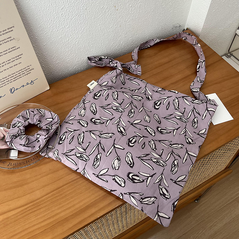 Bolsa de lona pequeña fresca y dulce impresión bolso de hombro bolso de estilo de gran capacidad bolso de hombro floral