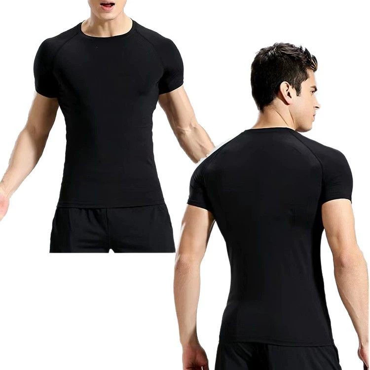 (Кросс-бордерная торговля), мужские бюстгальтер shapewear быстрой скорости, спортивная футболка для зала, с коротким рукавом, плотная