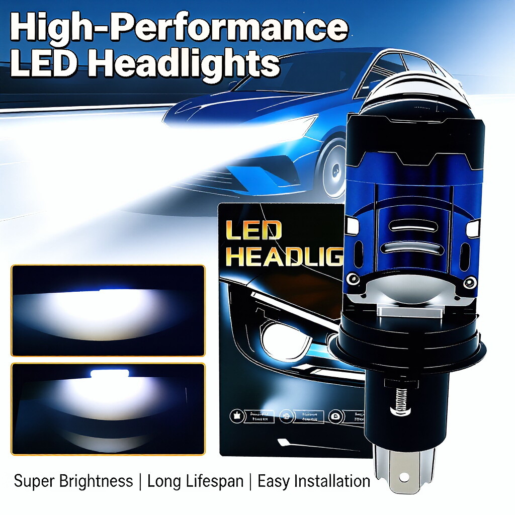 Cross-Border Automotive Headlights, High-Power Led Bulbs, Flat-Cut High and Low Beam Lights, Devil Eye Matrix Spotlights, Laser Car Lights