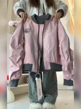 港风复古两面穿短款棒球服女春秋新款宽松设计感休闲百搭夹克外套