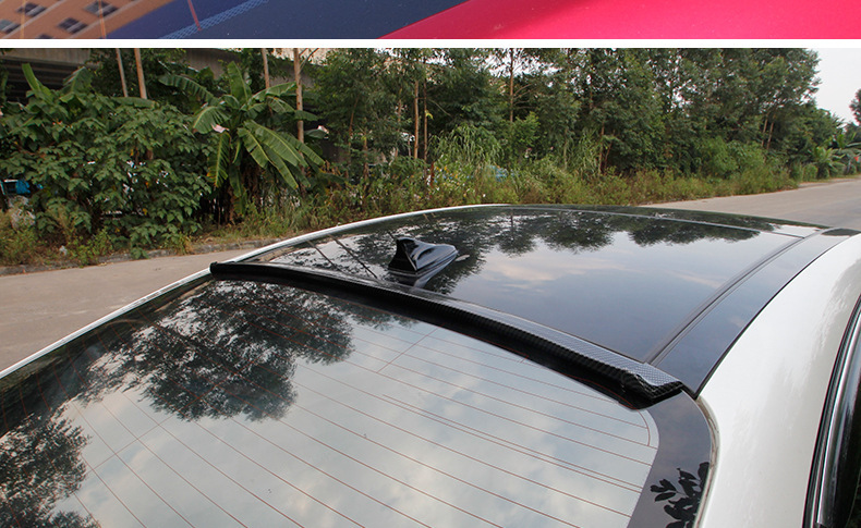 Car mini small tail trunk modification universal fixed wind wing non-perforated roof carbon fiber pattern decorative tail wing